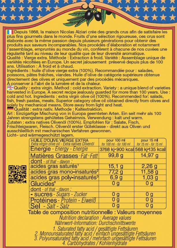 Bidon 2 L Huile d'olive cuvée PRESTIGE