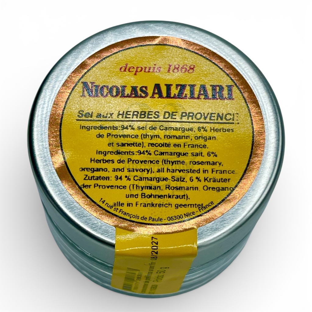 Sel de Camargue aux herbes de provence 6% - pot 50 g - Alziari