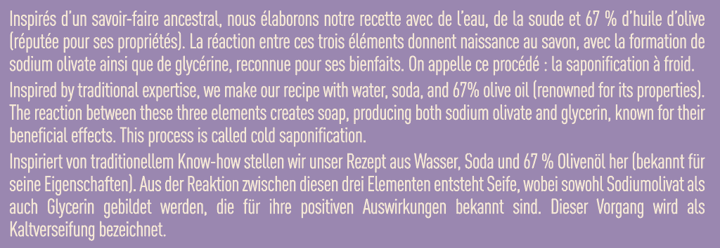 Savon solide à l’huile d’olive parfum LAVANDE 130 gr-  Millea 