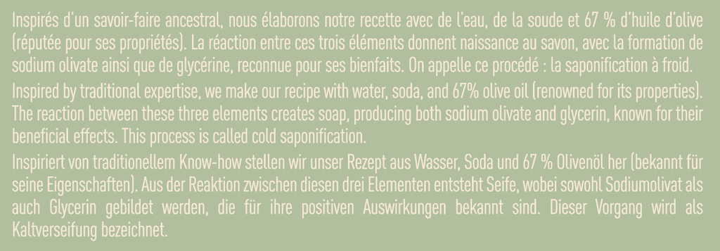 Savon solide à l’huile d’olive parfum VERVEINE 130 gr-  Millea
