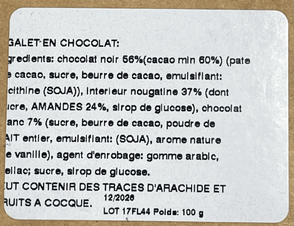 Pochette Galets de Nice en chocolat 80 gr - Alziari