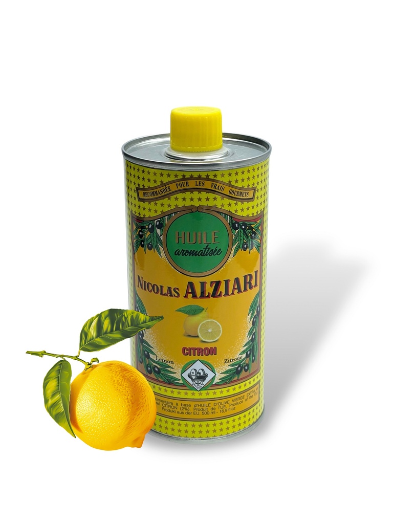 500ml Dose aromatisiertes Olivenöl Zitrone - Alziari