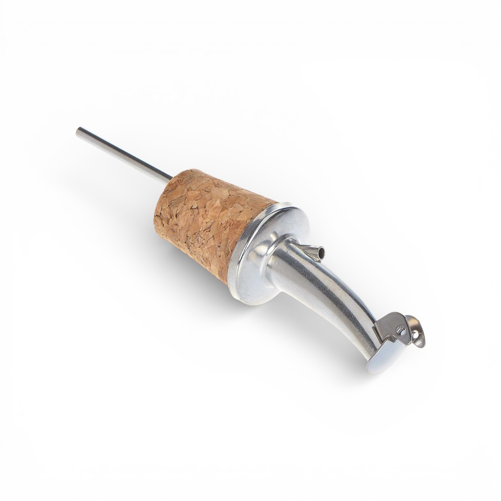 Cork pourer with flap