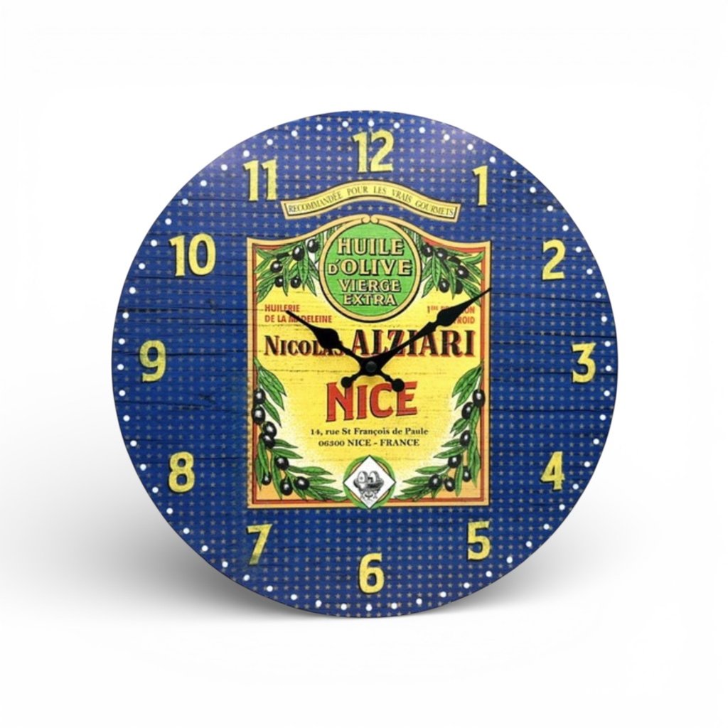 Horloge Alziari diam 34 cm (pile non incluse)