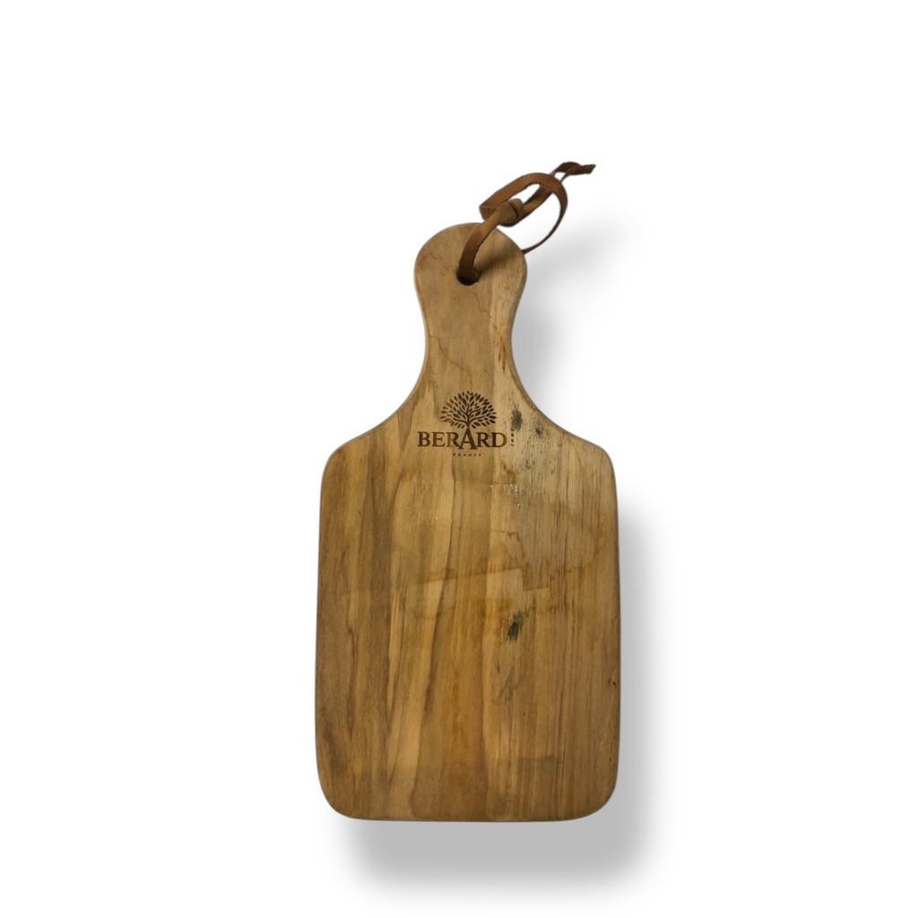 Planche à  découper 21X11X1 cm en bois d'olivier (marquage alziari)