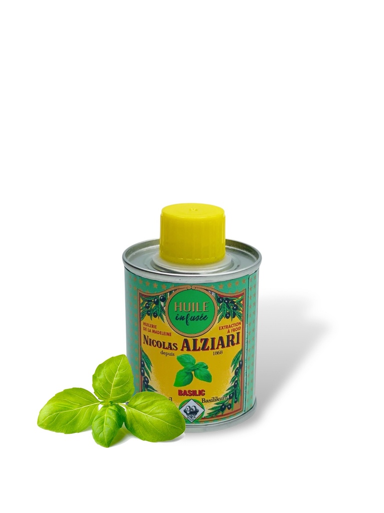 100 ml tin Olive oil Basil flavored - Alziari
