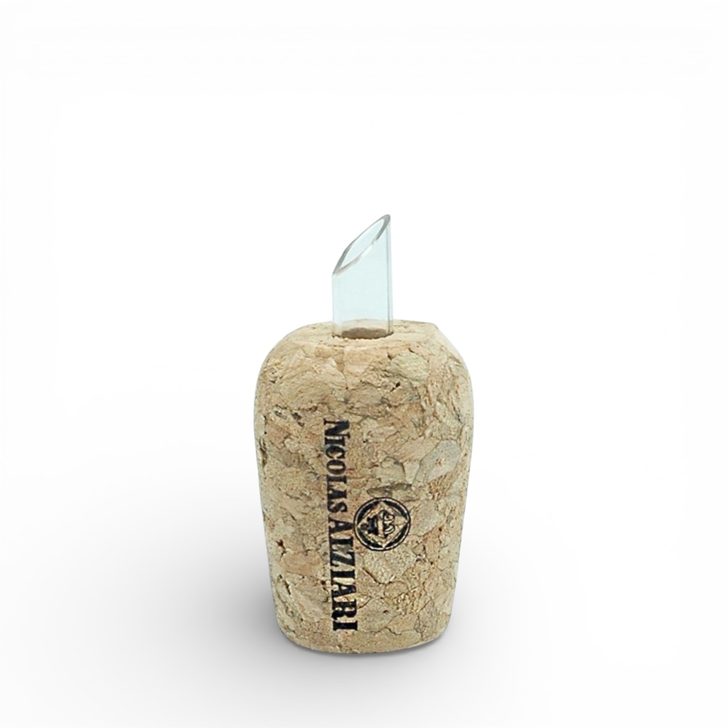 Bouchon verseur liège imprimé Nicolas Alziari pour flacons 200 ml