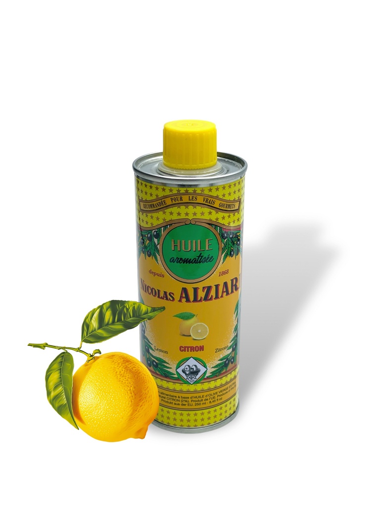 250ml Dose aromatisiertes Olivenöl Zitrone - Alziari