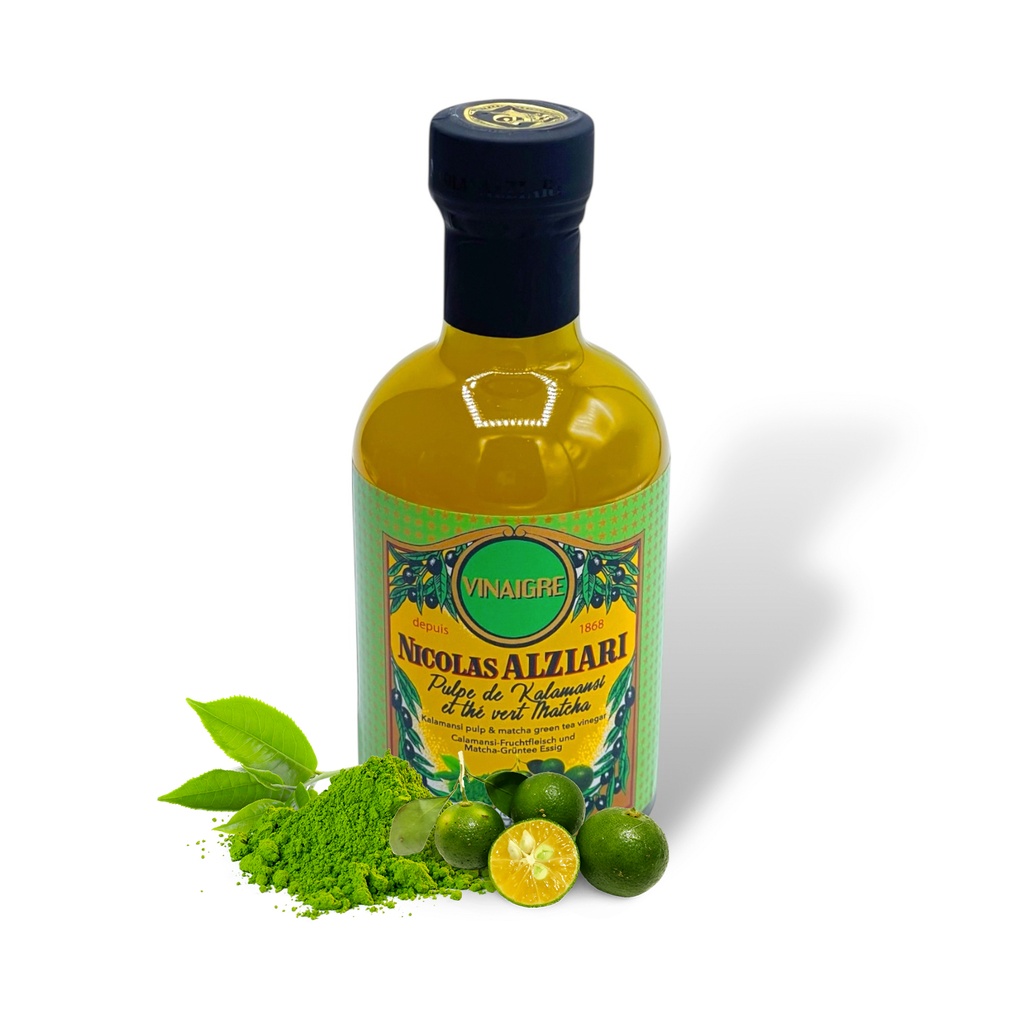 200 ml Flasche Calamansi Fruchtfleisch & Matcha Grüntee - Essig