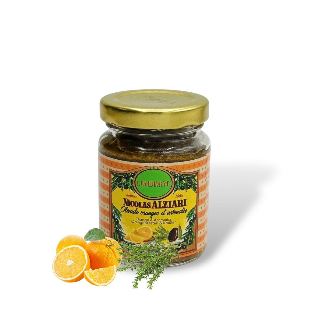 80g Glas Olivade mit Orange und Kräutern - Alziari