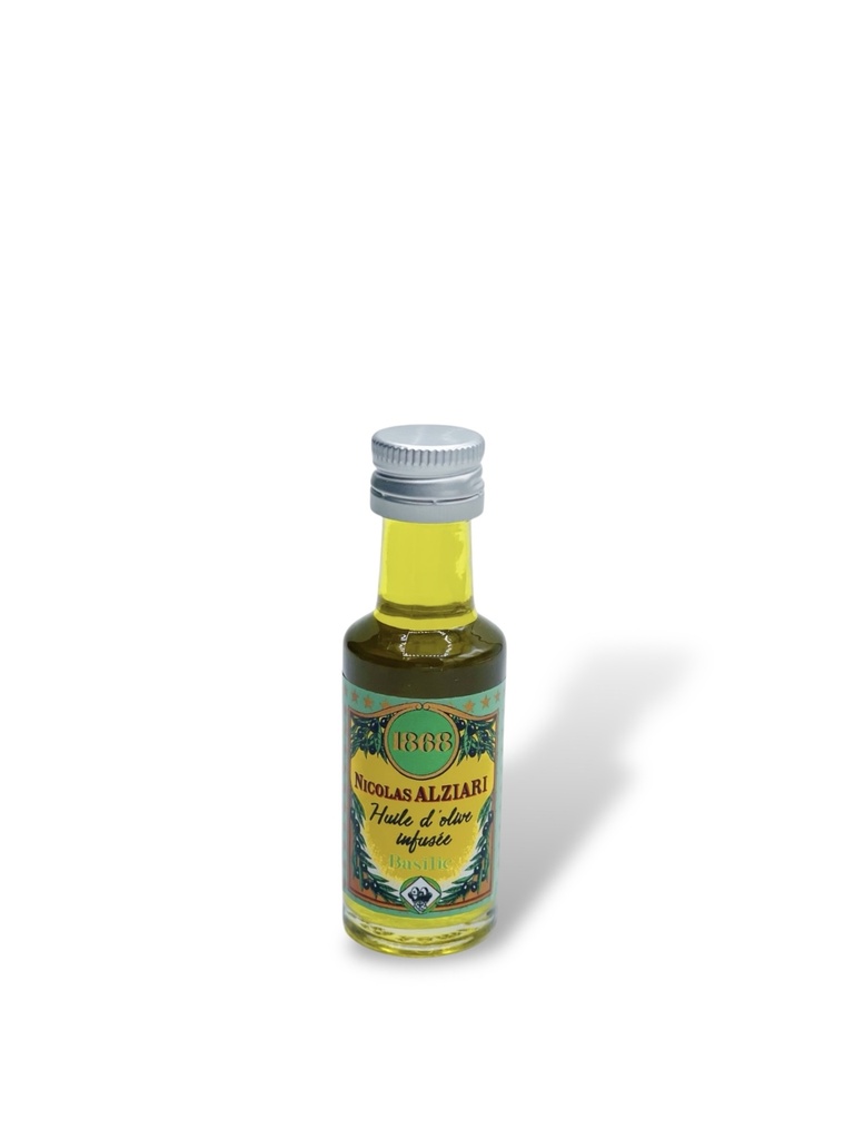 20ml miniature glass bottle Olive oil Basil flavored - Alziari