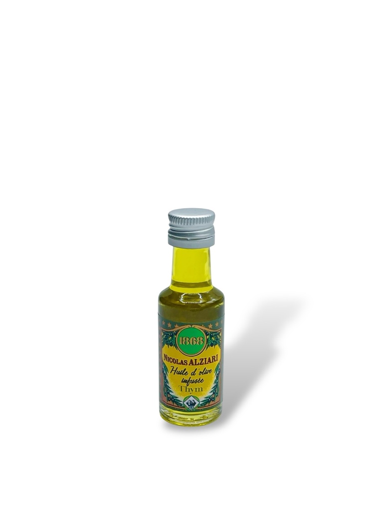 20ml miniature glass bottle Olive oil Thym flavored - Alziari