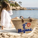 Panier/sac osier double anse cuir J’aime Alziari