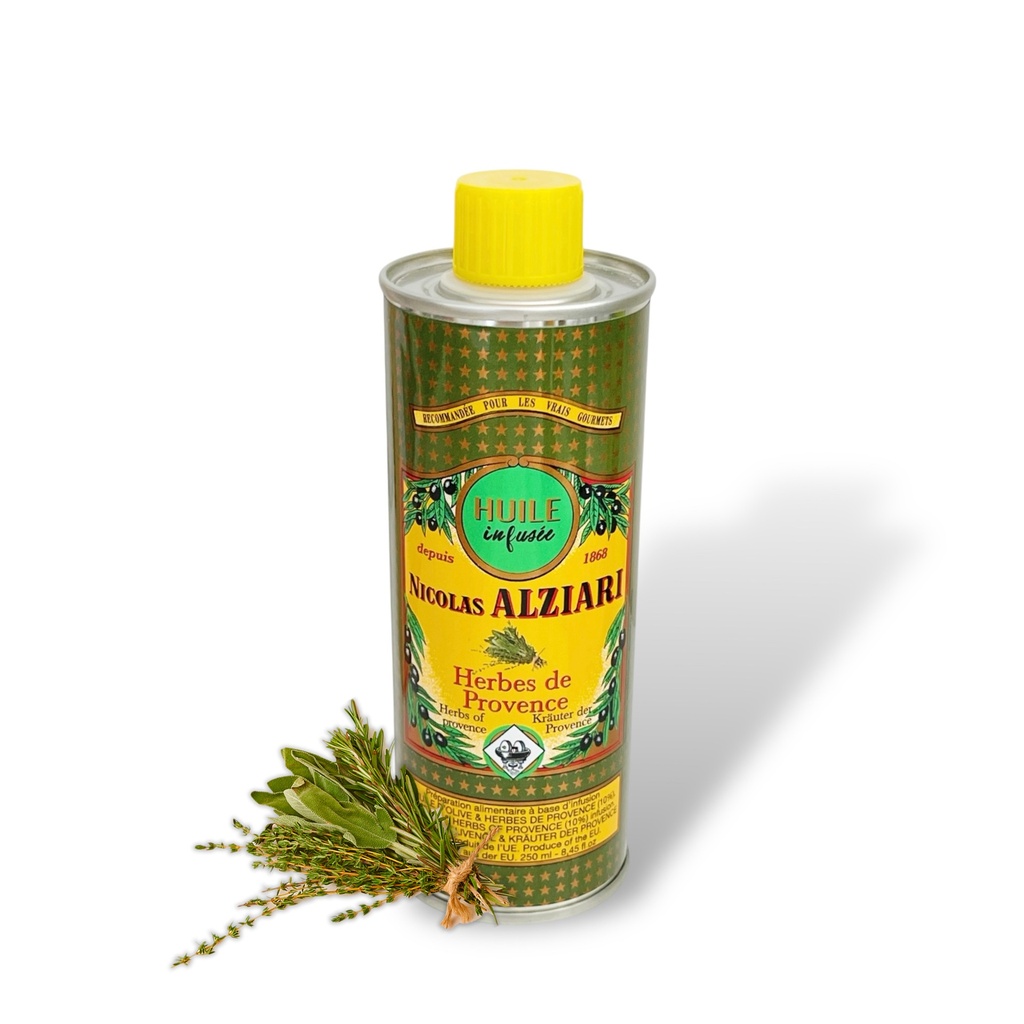 Huile d'olive infusée aux HERBES DE PROVENCE 250 ML - Alziari