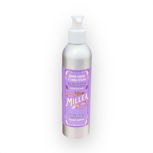 [1920] Flacon pompe 200 ml savon Liquide à l’huile d’olive - LAVANDE - Millea