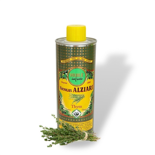 [5560] 250ml Dose infundiertes Olivenöl frischer THYMIAN- Alziari 