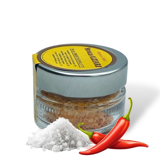 [1442] 50g jar of Camargue salt with red Espelette chili - Alziari