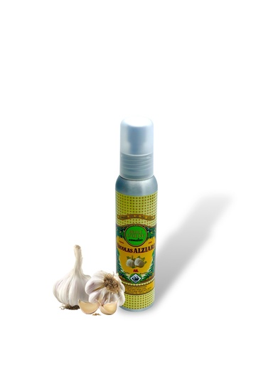 [4407] Huile aromatisée AIL 100 ML flacon POMPE - Alziari