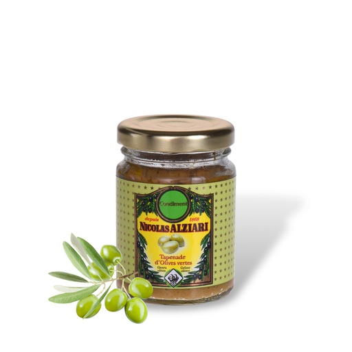 [4424] 80g Glas grüne Olivenpaste mit Sardellen / Tapenade
