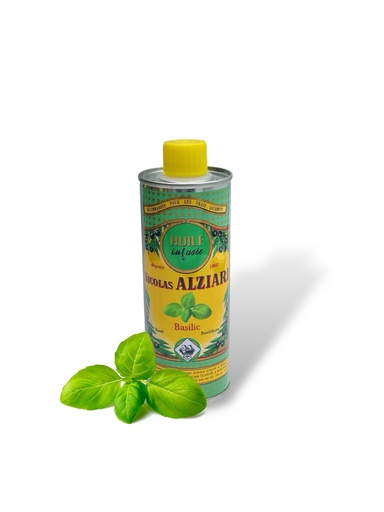 [4865] 250 ml tin Olive oil Basil flavored - Alziari