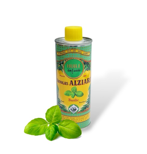 [4865] 250 ml tin Olive oil Basil infused - Alziari