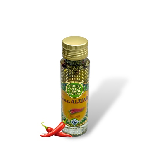 [724] 100ml Flasche scharf aromatisiertes PILI PILI Olivenöl - Alziari