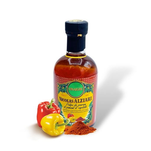 [1124] Vinaigre à la pulpe de poivron et piment d'Espelette 200 ml - Alziari